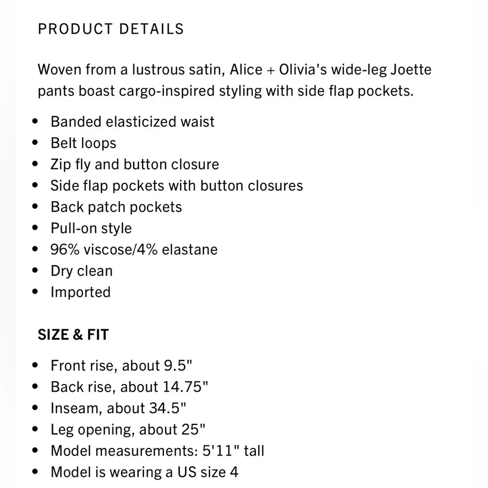 Alice and Olivia Joette low rise cargo pants - Picture 14 of 16